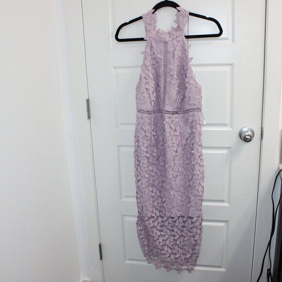 Bardot Lilac Textured Midi Dress - Picture 1 of 8